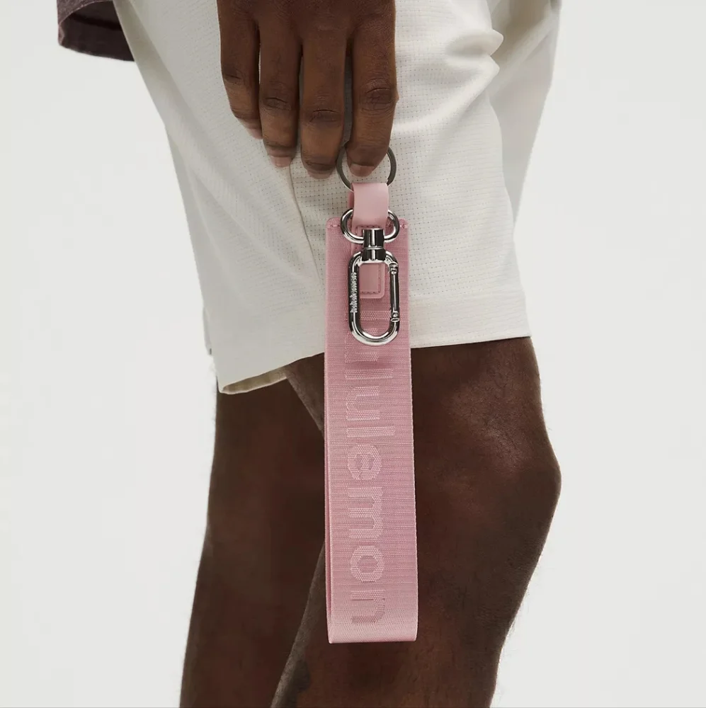 NWT lululemon athletica Pink Haze/Light Ivory Never Lost Keychain